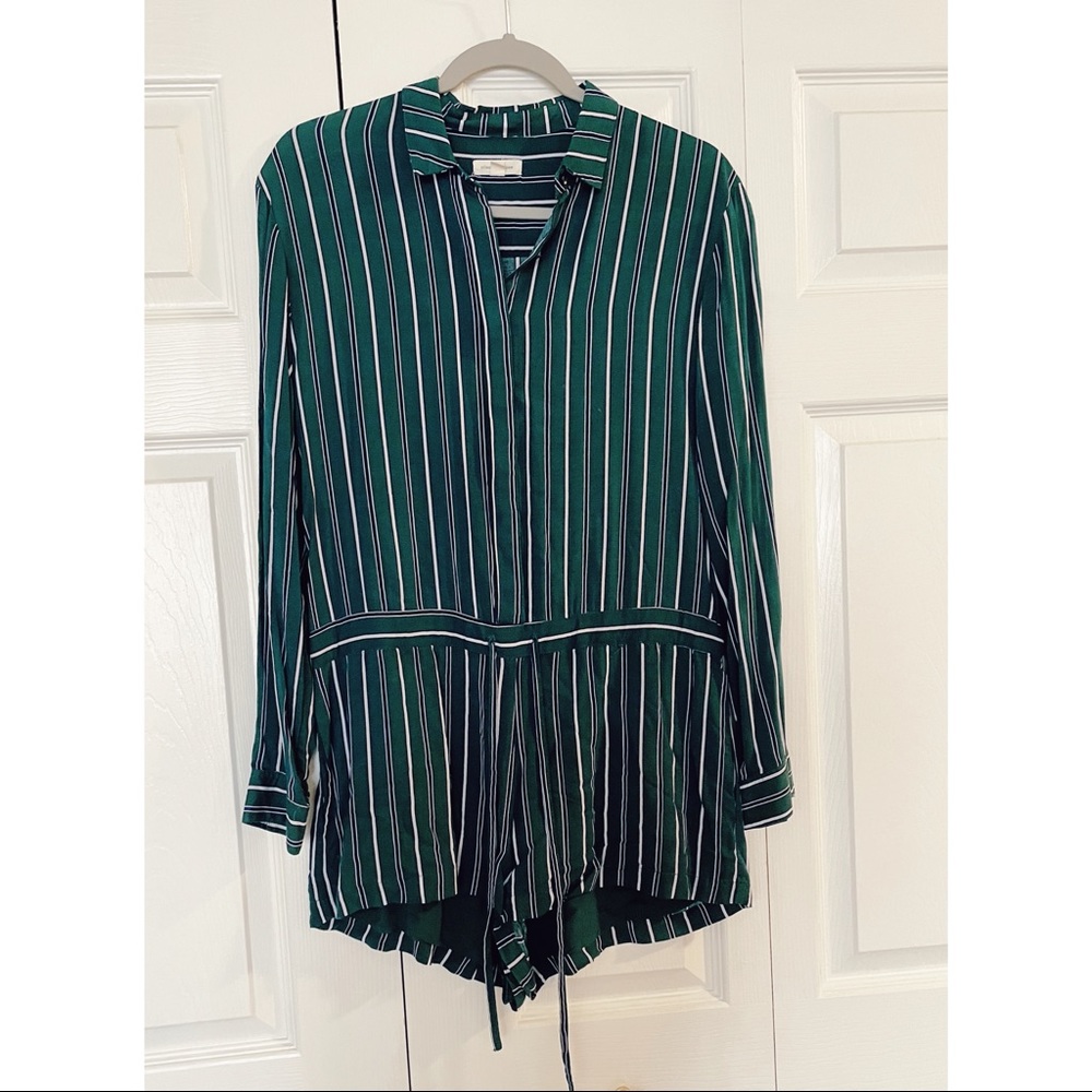 Urban Outfitters Striped jumpsuit with drawcord